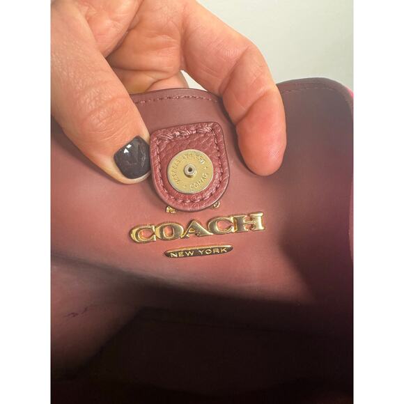 Coach Small Town Bucket Bag in Polished Pebble Leather, Hot Pink - Picture 9 of 13